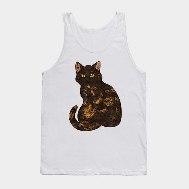 Tortie Cat Tank Top by Blacklightco